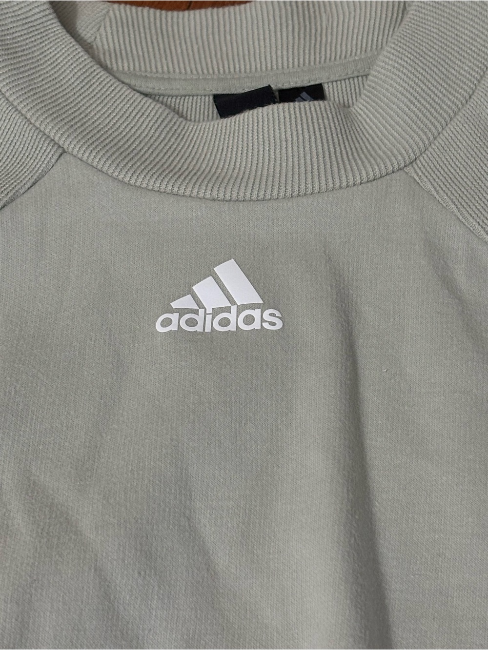 adidas light teal Gray Cropped Crewneck Sweatshirt - Picture 3 of 6
